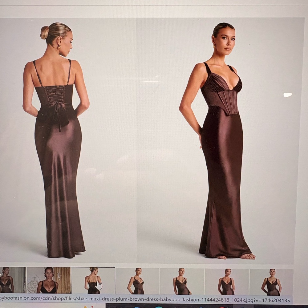 Babyboo Fashion 
Elegant Brown Maxi Dress